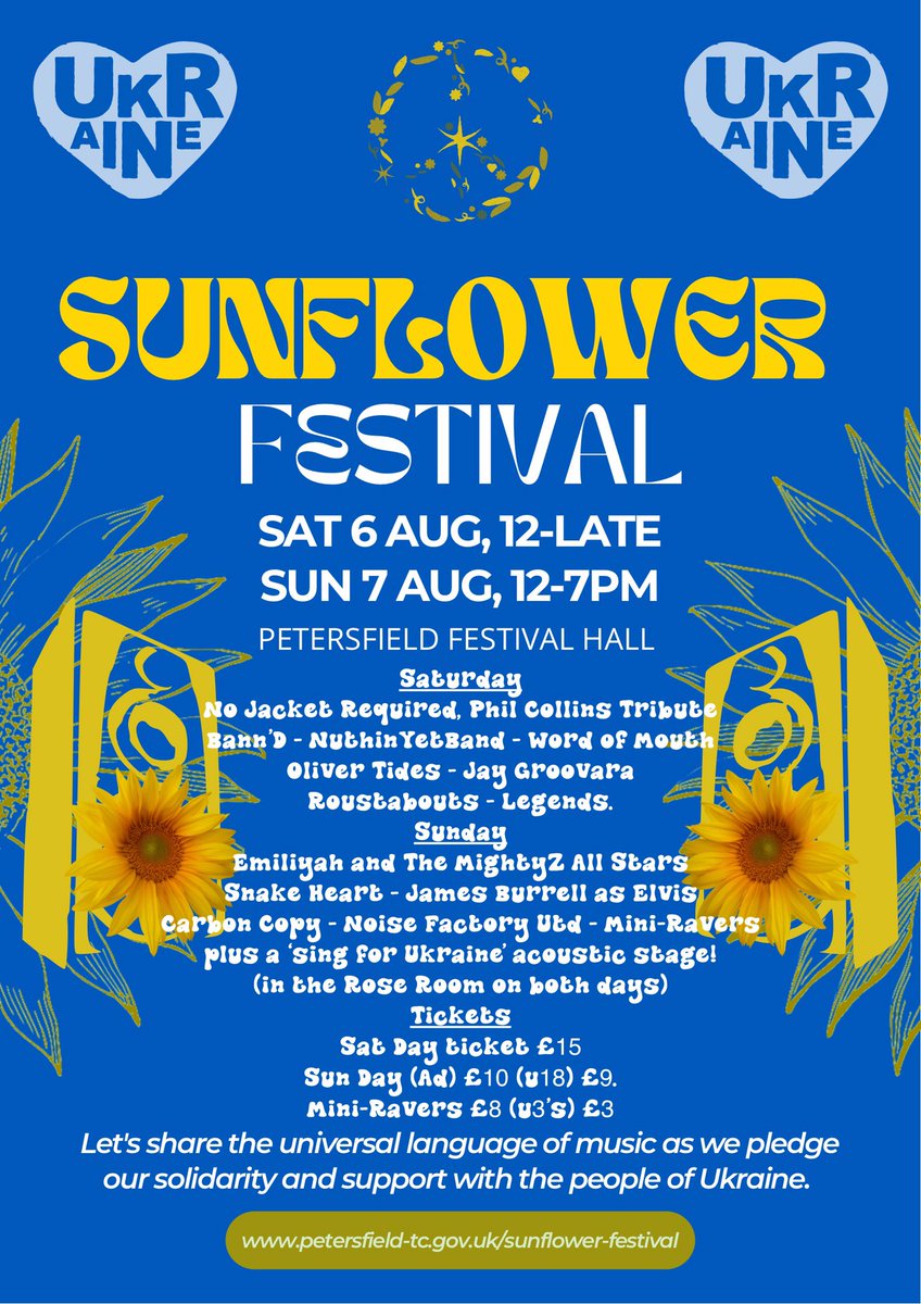 Petersfield Pulse (@peefpulse) on Twitter photo PLEASE SUPPORT OUR MUSIC CONCERT ticketsource.co.uk/thefestivalhall #SunflowerFestival TICKETS NOW ON SALE!!! #StandWithUkraine with ticket sales going to <a href="/decappeal/">DEC</a> <a href="/Ukraine/">Ukraine / Україна</a> #petersfield #easthampshire <a href="/shineradio/">Petersfield's Shine Radio</a> <a href="/PEEFFEST/">Petersfield Festivals</a> <a href="/realjahwobble/">Jah Wobble</a> <a href="/DitchamPark/">Ditcham Park School</a> <a href="/The_PBS/">Petersfield Bookshop</a> <a href="/tixSouthEast/">What's On South-East England (TicketSource)</a> <a href="/ActionAidUK/">ActionAid UK</a> PLEASE SUPPORT OUR MUSIC CONCERT ticketsource.co.uk/thefestivalhall #SunflowerFestival TICKETS NOW ON SALE!!! #StandWithUkraine with ticket sales going to <a href="/decappeal/">DEC</a> <a href="/Ukraine/">Ukraine / Україна</a> #petersfield #easthampshire <a href="/shineradio/">Petersfield's Shine Radio</a> <a href="/PEEFFEST/">Petersfield Festivals</a> <a href="/realjahwobble/">Jah Wobble</a> <a href="/DitchamPark/">Ditcham Park School</a> <a href="/The_PBS/">Petersfield Bookshop</a> <a href="/tixSouthEast/">What's On South-East England (TicketSource)</a> <a href="/ActionAidUK/">ActionAid UK</a>