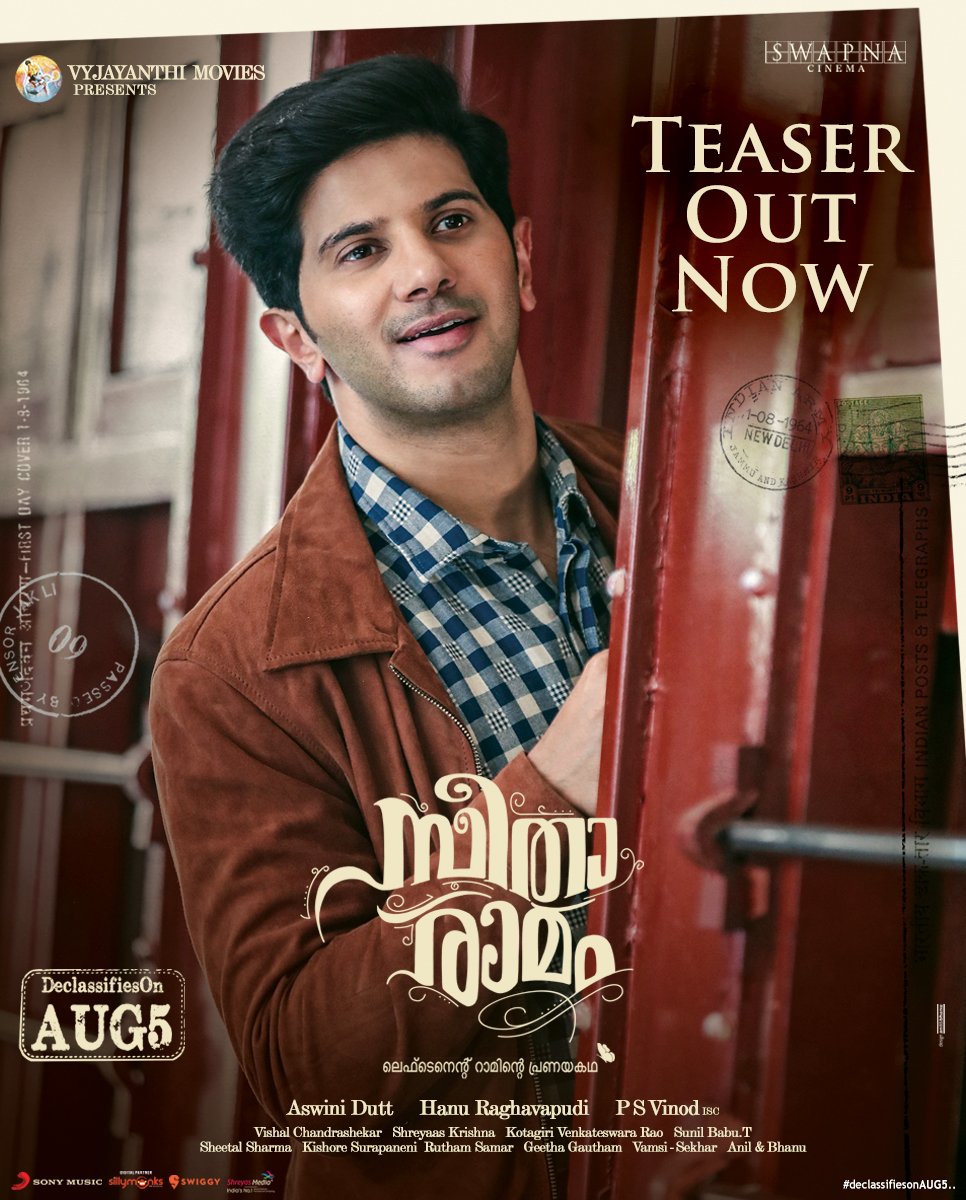 VyjayanthiFilms's tweet photo. The magical tale of Sita and Rama’s undying love #declassified ❤️

#SitaRamamTeaser: https://t.co/72jye9H0c7

#SitaRamam @dulQuer @mrunal0801 @iamRashmika @iSumanth @hanurpudi @Composer_Vishal @VyjayanthiFilms @SwapnaCinema @SonyMusicSouth
#SitaRamamFromAug5 https://t.co/AIWijqW63E