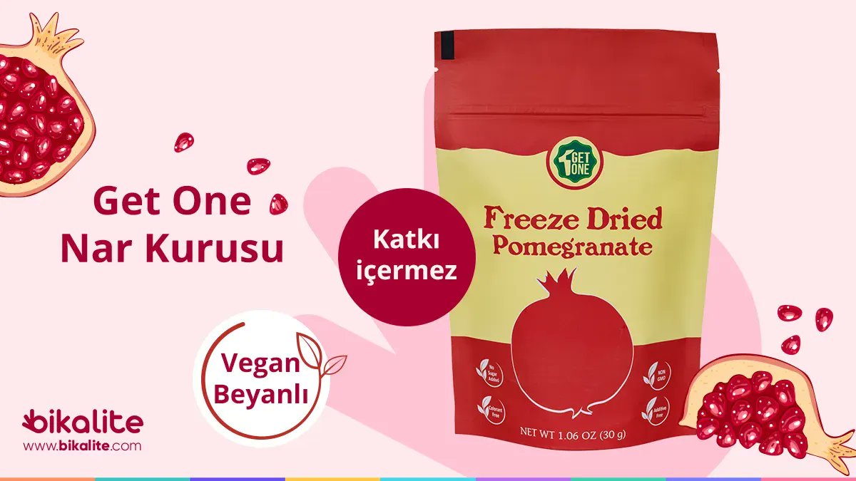 Get One Nar Kurusu bikalite.com’da👌 Hemen Satın Alın🛍️ 💚 ✓Şeker, GDO yoktur. #Organik #GetOne #Vegan #Bikalite