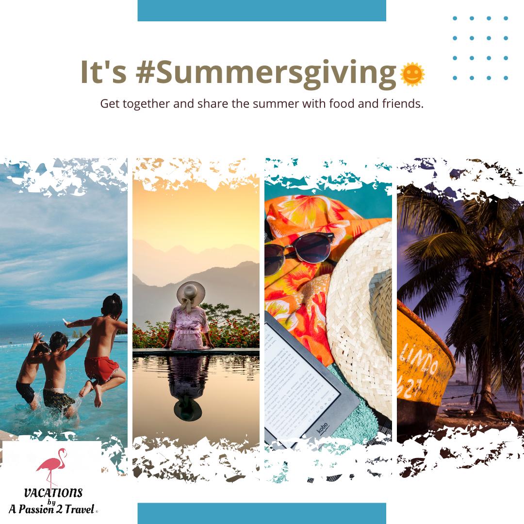 It's #Summersgiving, ☀️ the season to get together with friends and family and share a summer feast. What's your favorite summer memory? #summergiving #summerfest #memory #vacation #apassion2travel