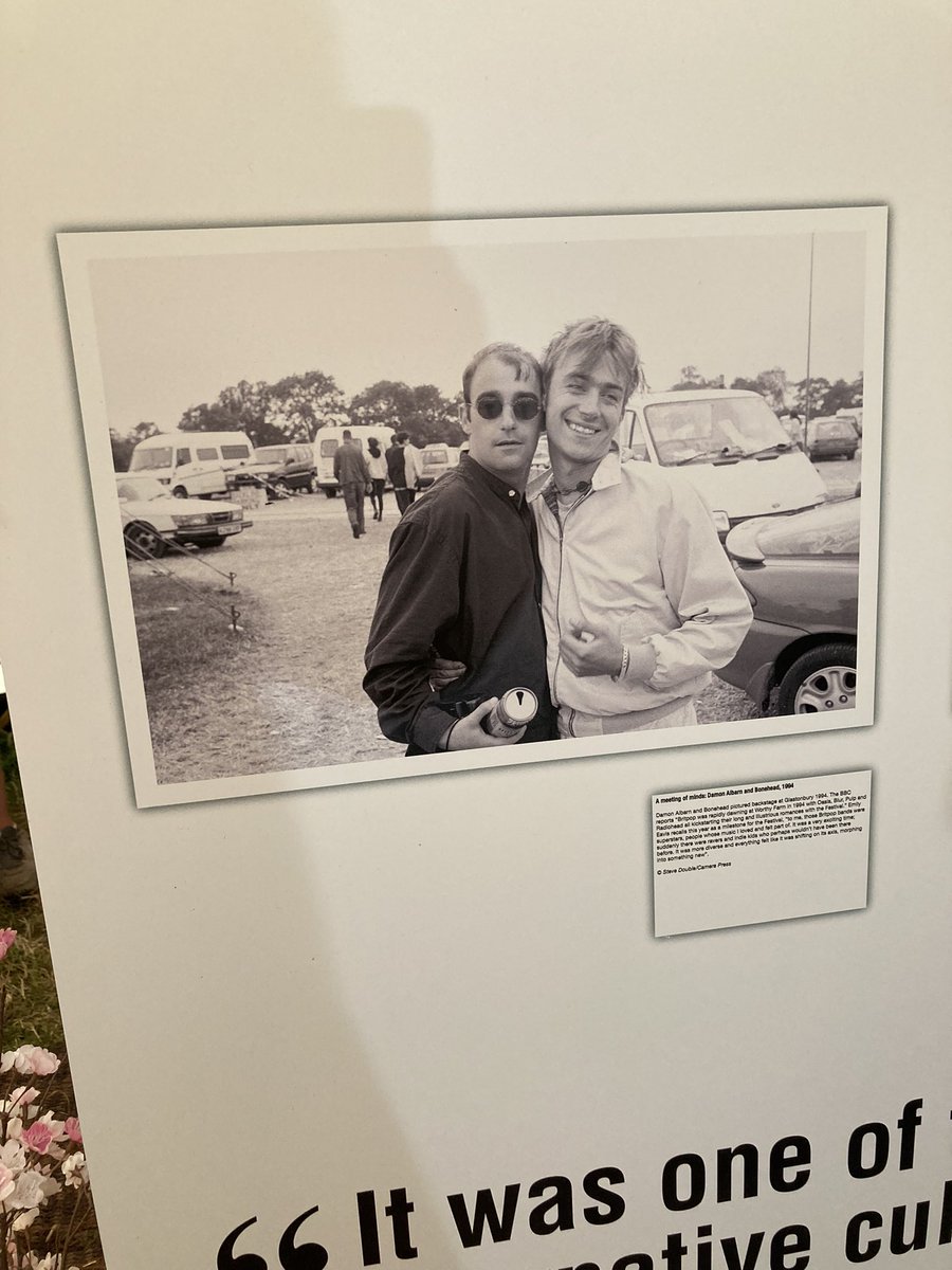 CameraPress's tweet image. Congratulations @stevexdouble for your @glastonbury 1994 backstage portrait of @BoneheadsPage and @Damonalbarn #thespiritofglastonbury exhibition. #Glastonbury2022