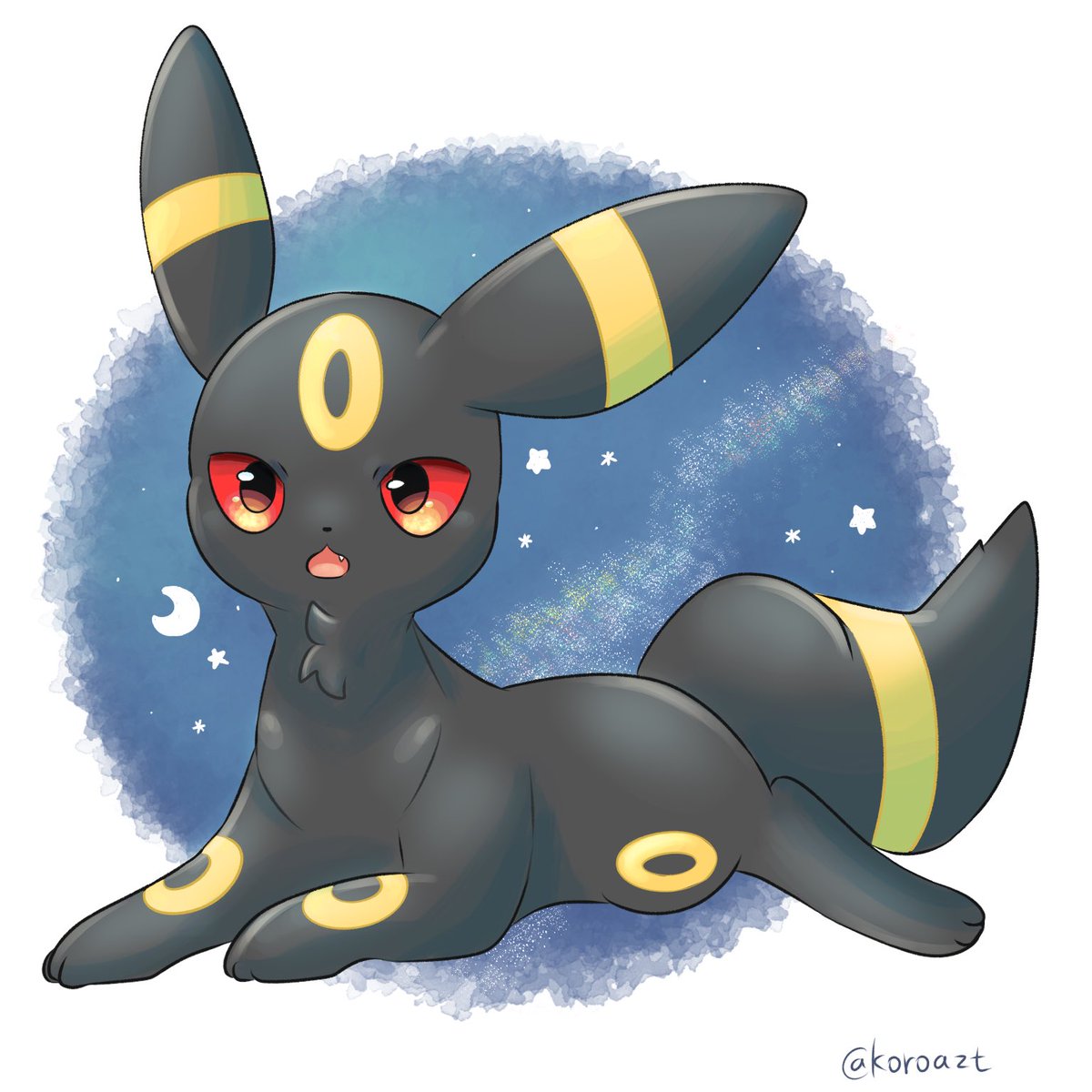umbreon no humans pokemon (creature) solo open mouth fang colored sclera red sclera  illustration images