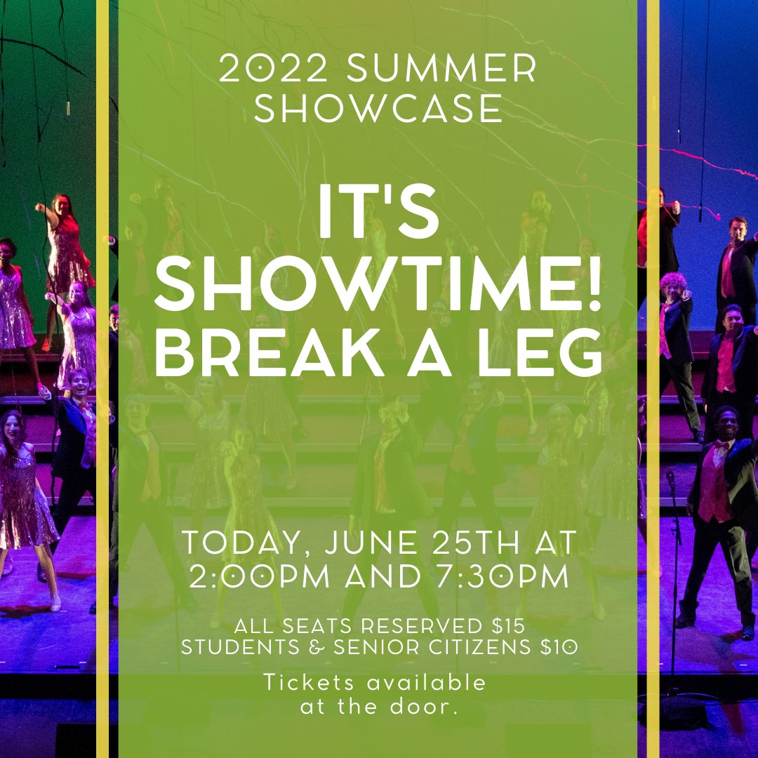 PerformanceEdg3's tweet photo. Today is the day! Break a leg to all our students performing today! Haven't bought your tickets yet? Click here https://t.co/xRa05wWu21 or buy yours at the door! #SummerShowcase https://t.co/2CpLUUTGdE