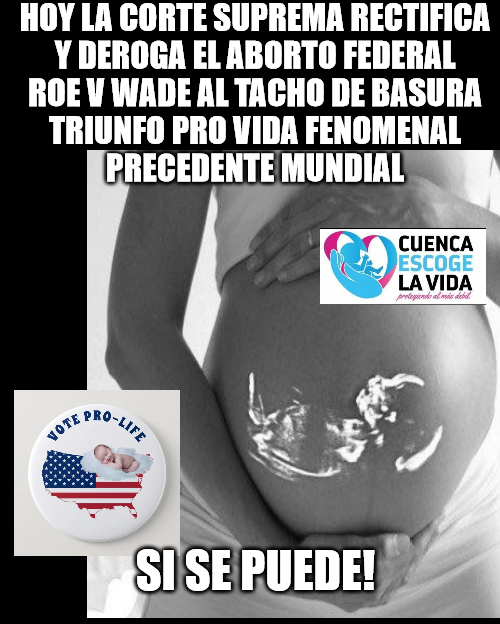 USA hace historia aboliendo el genocidio #RoeVWade 6 v 3 jueces de la CS declararon la INCONSTITUCIONALIDAD de MATAR a seres humanos en el vientre. <a href="/LoloMino/">Lolo Miño⚖️</a> y + abortistas que citaron este caso como precedente % matar en Ec quedan del lado macabro de la historia <a href="/CorteConstEcu/">Corte Constitucional</a>