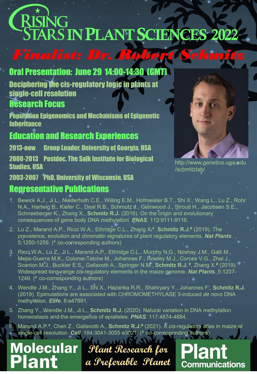 RSPS2022 | Finalist: Dr. Robert Schmitz | Presentation: June 29 14:00-14:30 (GMT) | Deciphering the cis-regulatory logic in plants at single-cell resolution | FREE to Watch the Live Streaming via YouTube youtube.com/channel/UC1t2I… or Tencent meeting.tencent.com/l/pIvneIsXOJdg