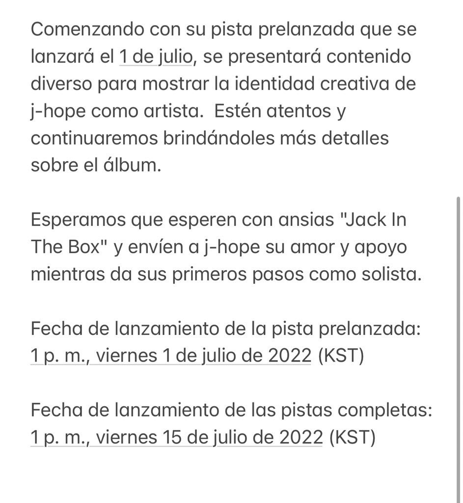 TheWingsOfBE's tweet photo. @BIGHIT_MUSIC @BTS_twt [#JackInTheBox] COMUNICADO. 

Nos gustaría anunciar el lanzamiento de "Jack In The Box", el álbum en solitario de j-hope el 1 de Julio. 
BTS ha pasado página en su nuevo capítulo, a lo largo del cual los integrantes realizarán armónicamente sus actividades grupales e individuales https://t.co/ROmBoohNmt