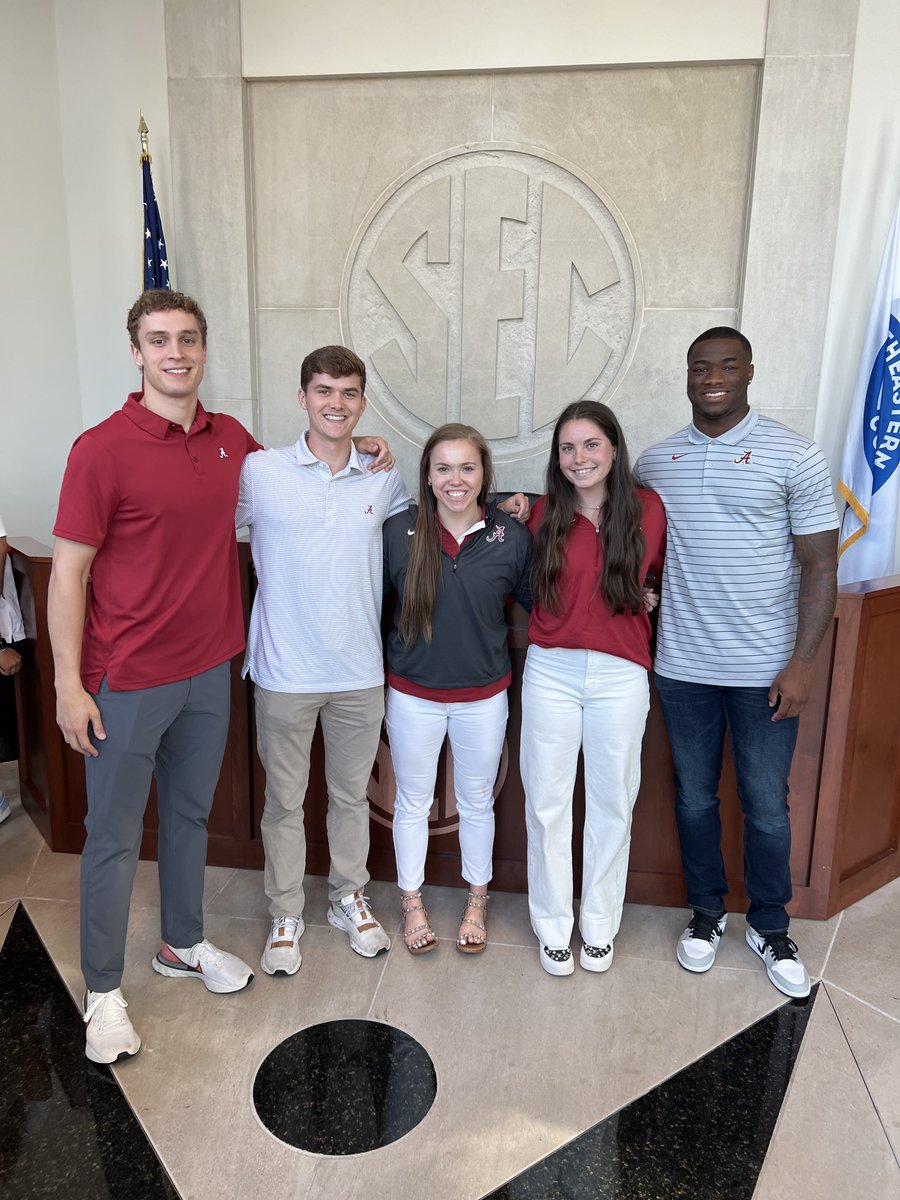 The Crimson Tide delegation at the joint meeting of the SEC Student-Athlete Leadership Councils and the Student-Athlete Advisory Committee this weekend!

#RollTide | #ItJustMeansMore