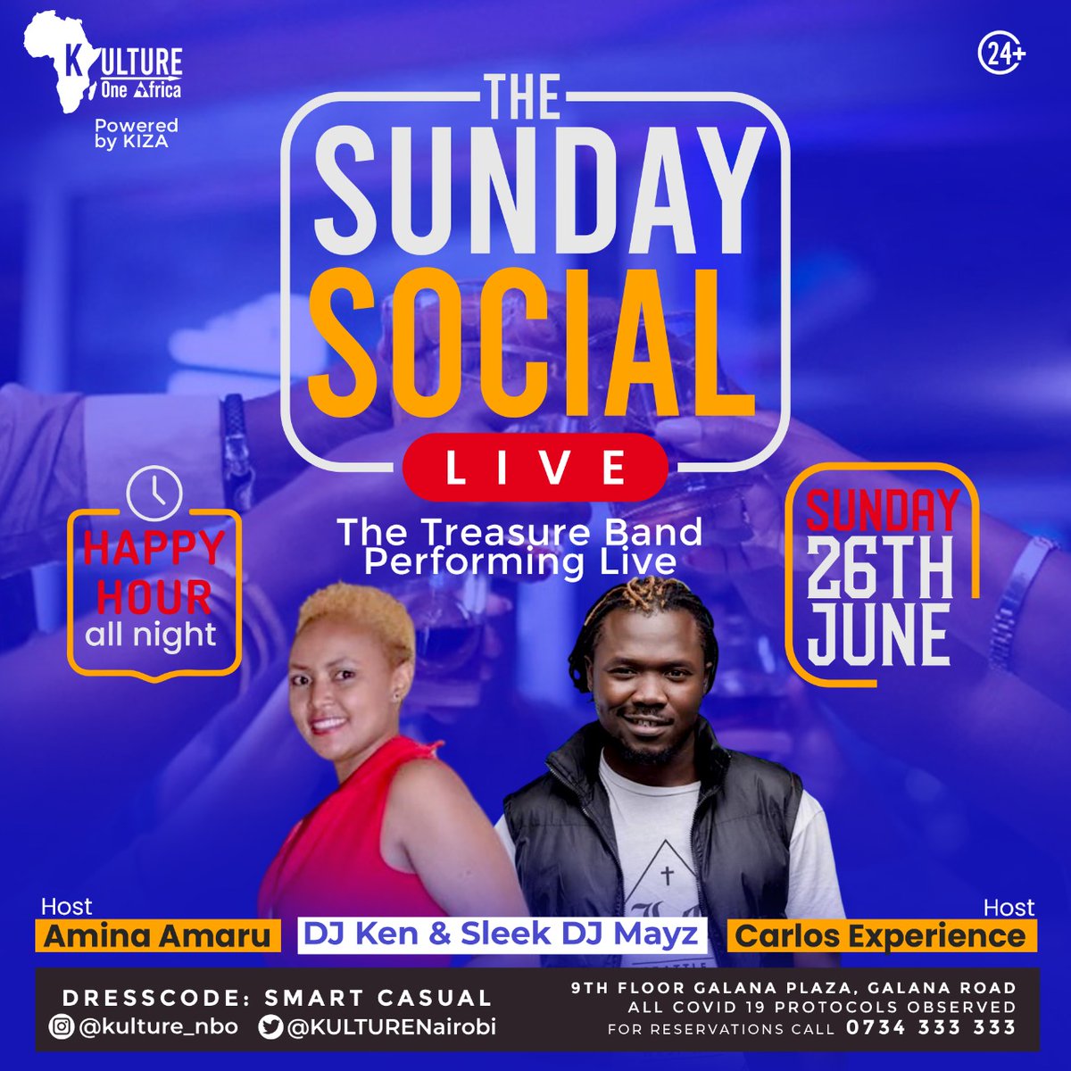 HuellaEvents's tweet photo. Listen to the hottest celebrity live band in Nairobi #THETREASUREBAND @ former Kiza Lounge @KULTURENairobi this Sunday 26th.Come thru to shaky leggy&amp; kick this cold away with some great rhumba/reggae tunes,a little bit of soul,classic,Zilizopendwa,Jazzy tunes,RnB
#WRCSafariRally https://t.co/Lcv0ooHtks