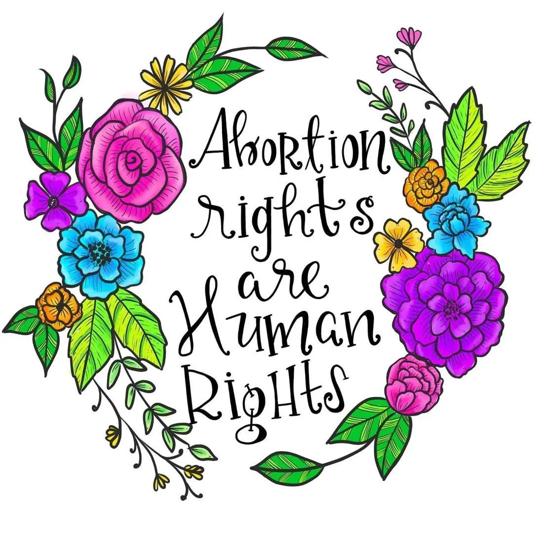 Abortion rights are human rights. Image via <a href="/thecraftyqueer/">The Crafty Queer</a>: instagram.com/p/CfO61n8rlcx/…