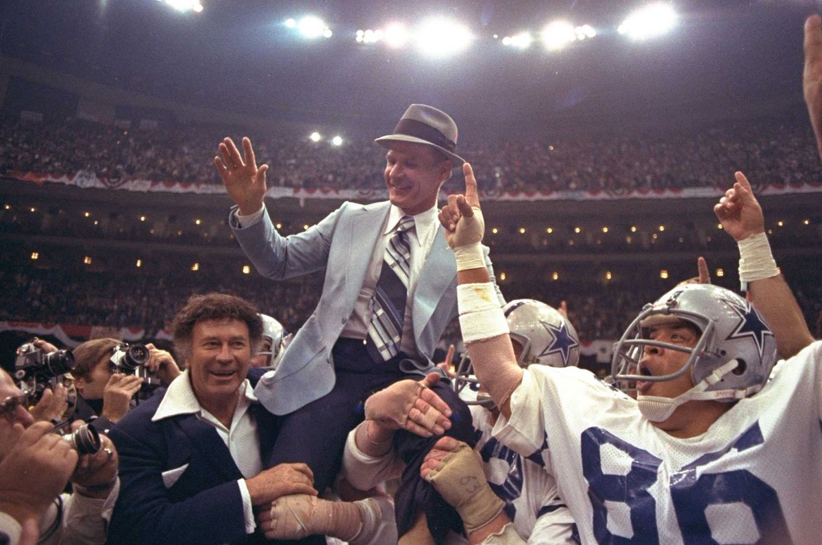Fun Fact: Tom Landry didn't win a single game his first year and didn't have his first winning season until his 7th year. Landry then had 16 winning seasons in a row, went to 5 Super Bowls and won 2 of them. #DallasCowboys