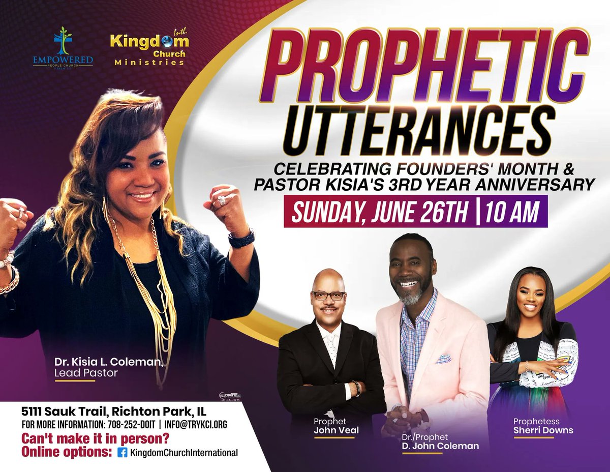 kishknows's tweet photo. Come and experience the move of God!
JUNE 26  |  10:00 AM
𝐏𝐑𝐎𝐏𝐇𝐄𝐓𝐈𝐂 𝐔𝐓𝐓𝐄𝐑𝐀𝐍𝐂𝐄𝐒
𝘊𝘦𝘭𝘦𝘣𝘳𝘢𝘵𝘪𝘯𝘨 𝘍𝘰𝘶𝘯𝘥𝘦𝘳'𝘴 𝘔𝘰𝘯𝘵𝘩 &amp; 𝘗𝘢𝘴𝘵𝘰𝘳 𝘒𝘪𝘴𝘪𝘢'𝘴 3𝘳𝘥 𝘠𝘦𝘢𝘳 𝘈𝘯𝘯𝘪𝘷𝘦𝘳𝘴𝘢𝘳𝘺 https://t.co/vvvq4brIw3