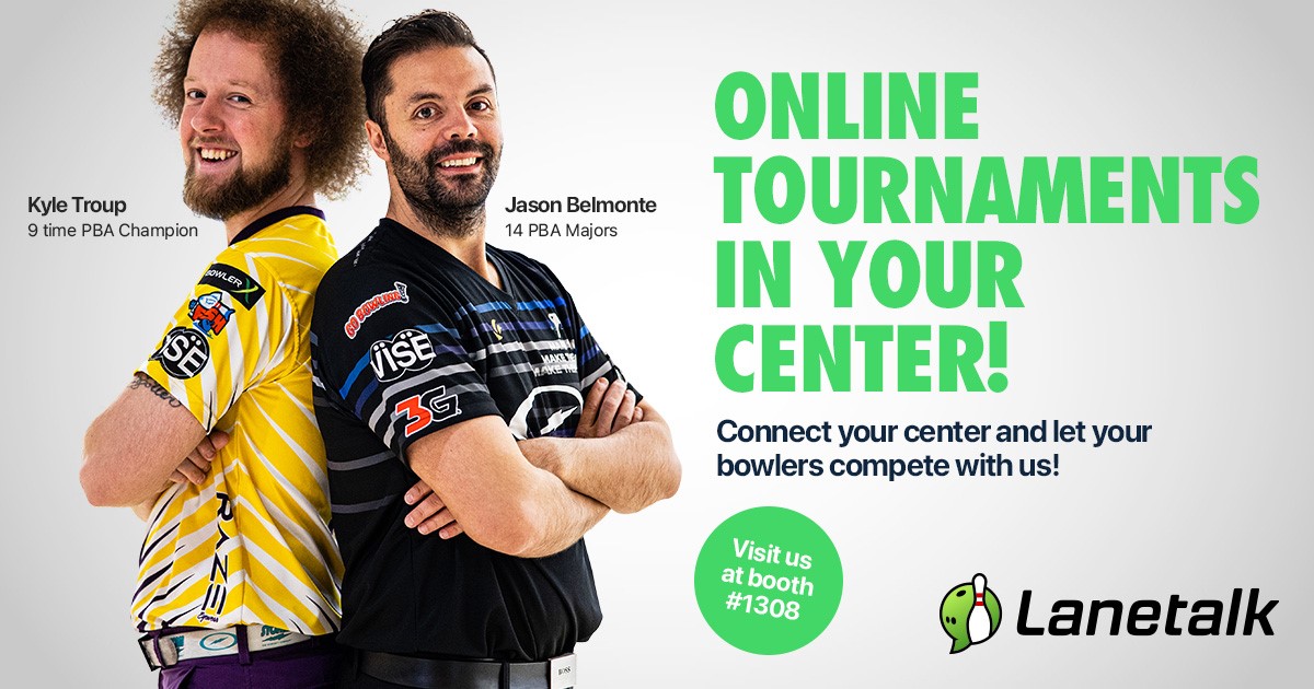 bowlexpo's tweet photo. Run Online Tournaments in Your Center with @LanetalkBowling. Visit them in booth 1308 to learn more. #bowlexpo22 https://t.co/hIsdzyy2Zt