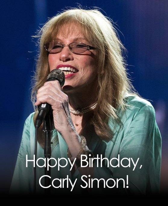 HAPPY BIRTHDAY, CARLY SIMON! The \"You\re So Vain\" singer is turning 77 today.  