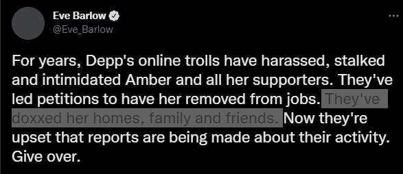 ThatUmbrella's tweet photo. Amber Heard's NEW SPIN is that she/her friends "have been doxxed." 

LIES added to courtrooms BEING EXPOSED isn't DOXXED. 

But because of that, they've helped dox THE WRONG PERSON, HARASS a mental health center, threaten children, etc. 
They wont be happy til they hurt someone. https://t.co/FMZgw1p1Oz