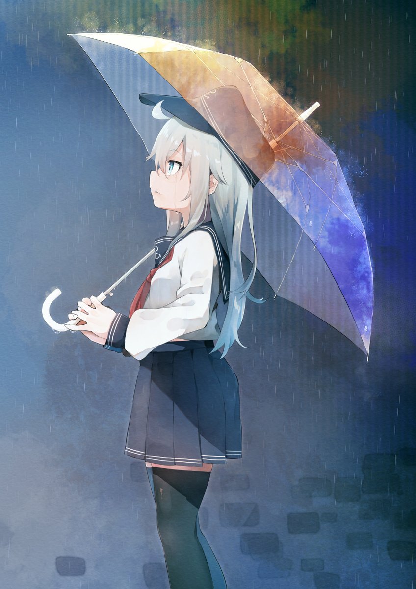 響(艦これ) 「今なら雨のせいにできる 」|taisho。のイラスト