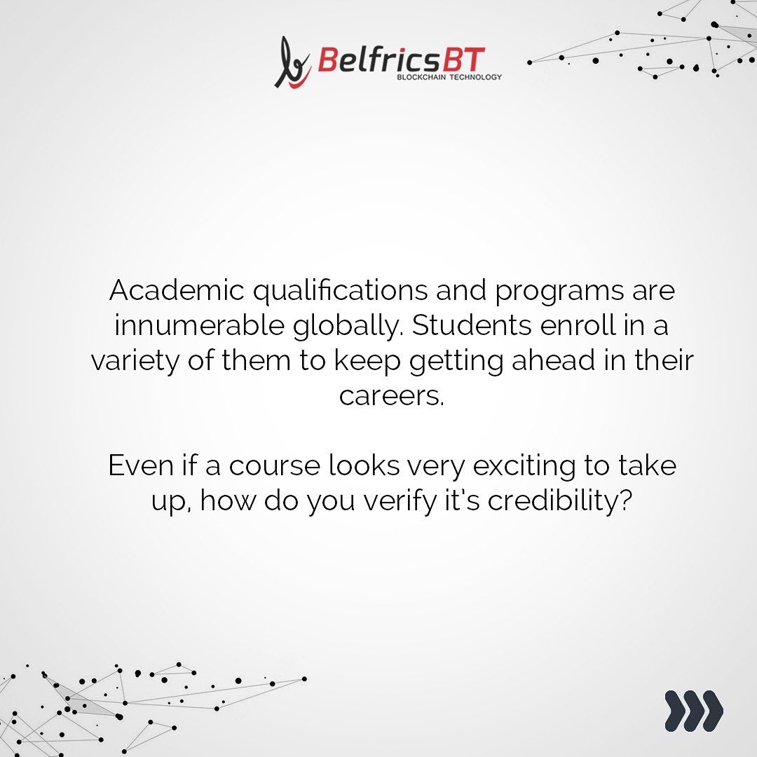 belfricsbt's tweet photo. Know how credible your certificate is, with #CrediBel! You’re now one search away from using a platform which can answer your questions on authenticity of educational certificates, in a few clicks. Check it out now.

@reallifeClips
#BelfricsBT #CrediBel #Credibility #Blockchain https://t.co/khxfI4wzjv