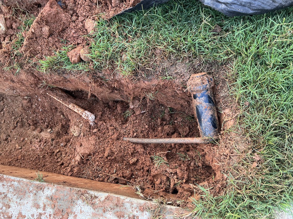 thenumber3's tweet photo. @wsbtv It’s 7 AM on a Saturday. @comcast has already destroyed 1 sprinkler line. They have absolutely wrecked many yards in our neighborhood. There was no notice that they were installing new lines. They are also not fixing the issues they are causing. #CustomerService #angry https://t.co/MwwhD3fZ3h