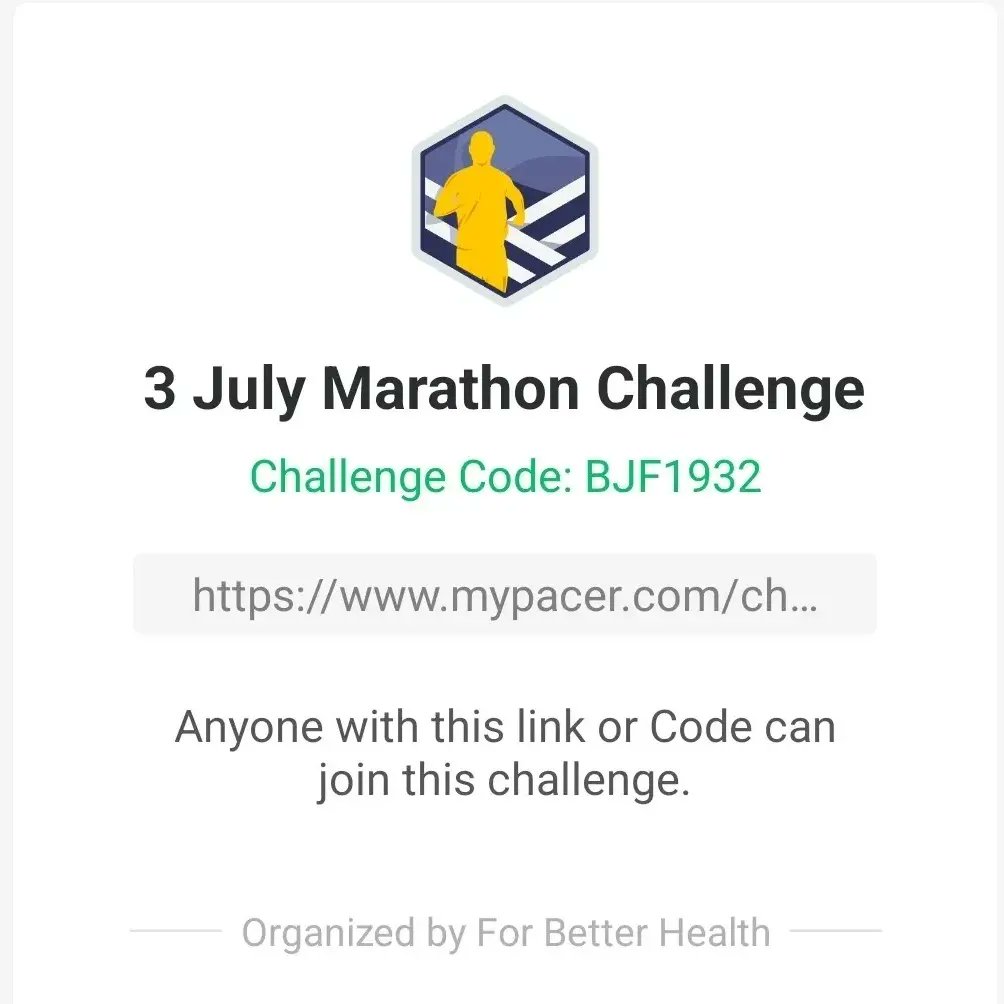 BetterHealthZw's tweet photo. Join us using @pacerapp QR Code 👇... ideal goal is to reach 10km. Your pace, your time, your achievement. 3 July https://t.co/FTHGR2C4da