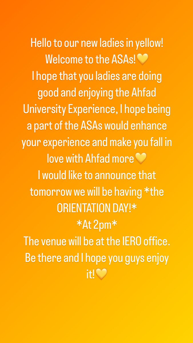AUWAmbassadors's tweet photo. To our new ladies in yellow please read the following 🌼 https://t.co/G4We5ODMPh