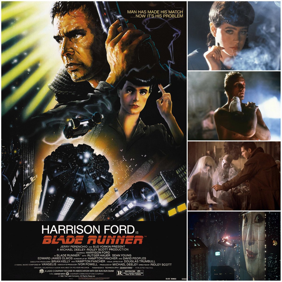 Ridley Scott's ‘Blade Runner’ was released on this day 40 years ago! (June 25, 1982) 

#HarrisonFord #RutgerHauer #SeanYoung #DarylHannah #EdwardJamesOlmos  #JamesHong #80sMovie