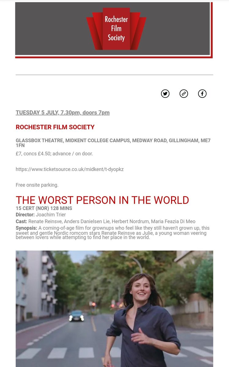 RochesterFilm's tweet photo. Looking forward to seeing you all there on Tuesday 5 July @GlassboxTheatre x https://t.co/HwEoBZtAmw