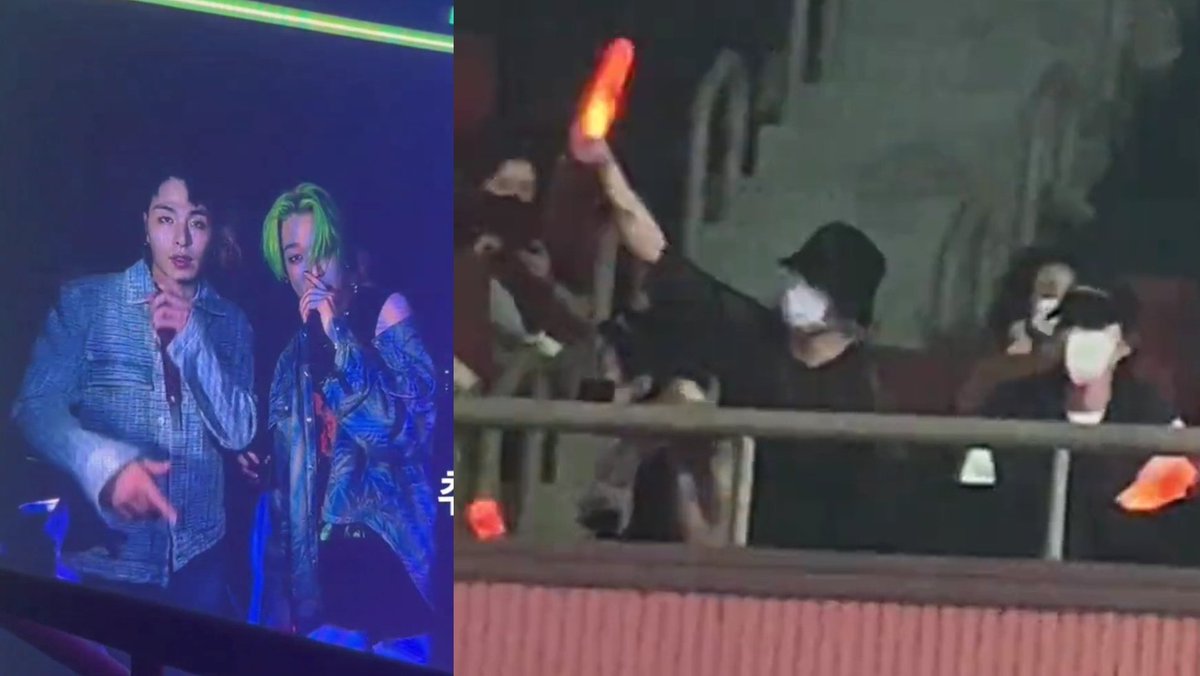 AGASEMind's tweet photo. #WINNER spotted attending #iKON's Concert 2022 (DAY 1)
Supportive HOONY SEUNGYOON JINWOO hyungs wave their iKON lighsticks #KONBAT as they jam with iKON's awesome live performances! #YG #YGfamily
#WINKON brotherhood RISE!
WATCH FANCAMS NOW!
✅https://t.co/FGwKY5tUXN https://t.co/o5VgDcx9pn