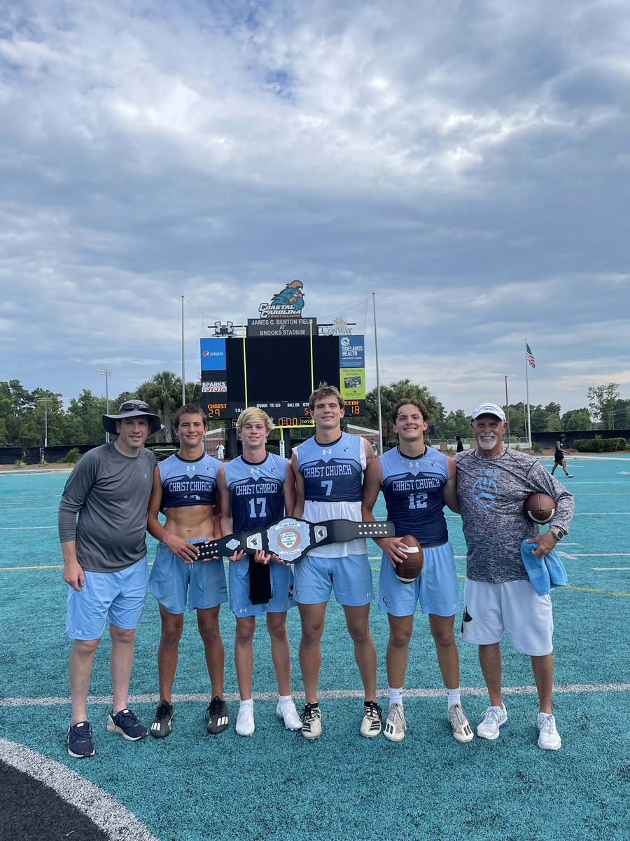 Went 7-0 to win Coastal Carolina’s 7v7 tournament Thursday! <a href="/CoachColtonKorn/">Colton Korn</a> <a href="/willykorn/">Willy Korn</a> <a href="/CoachChadwell/">Jamey Chadwell</a>