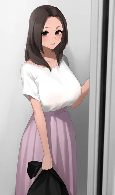 毎朝エレベーターで会うノーブラ人妻です 