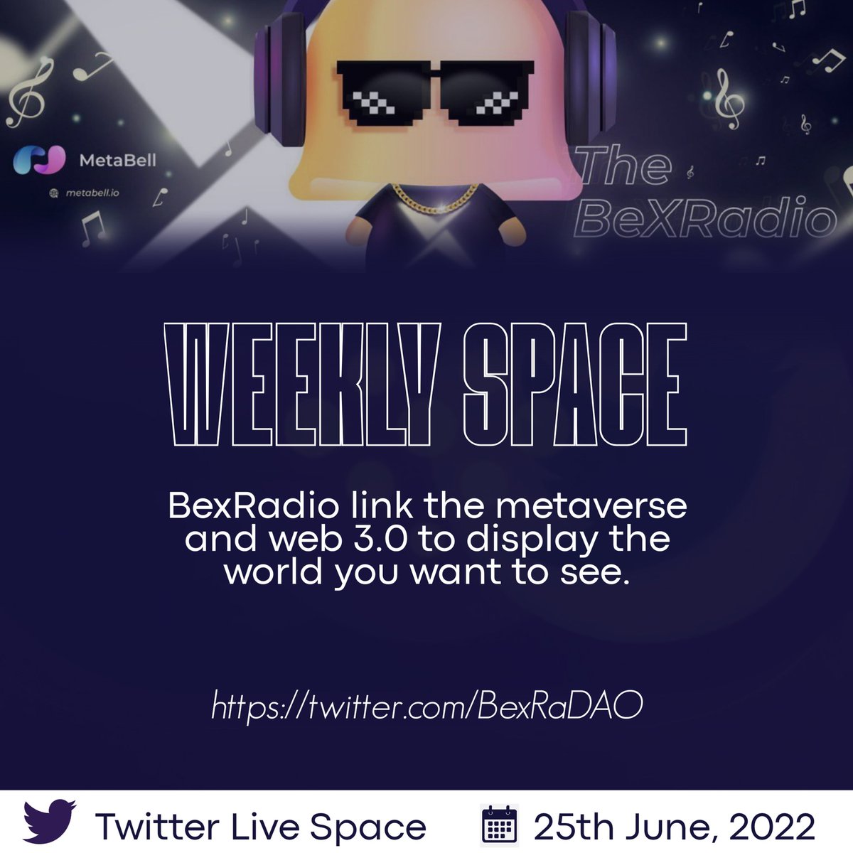 okx_vehW's tweet photo. Join today Twitter Space🔈

Information would be given on the #Metaversespace, #Blockchain, #crypto and the concluded #NFTNYC2022?

I'm sure you won't want to miss out

Set your reminder to 1pm UTC Today

#MetaBell #Cryptoupdates #Metaverse #BexRadio #NFTdoodles #BellSpace https://t.co/Ru1iUfXrYH