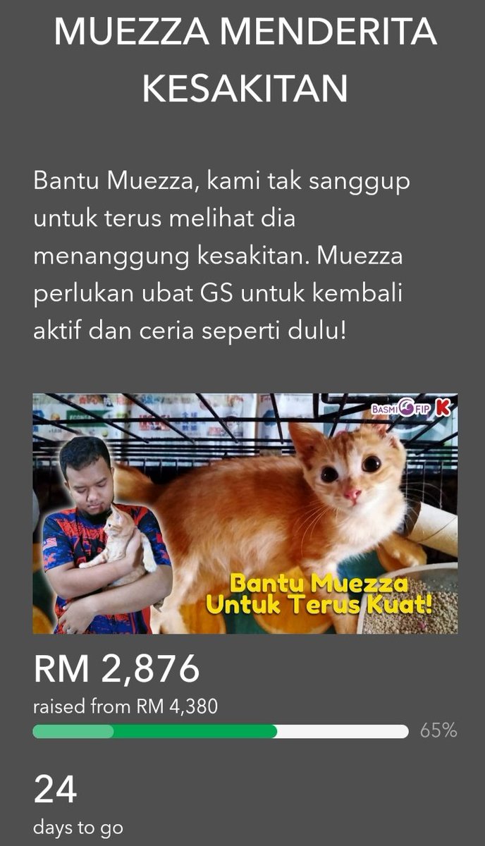 author_heart's tweet photo. BANTU SAYA UNTUK MENERUSKAN RAWATAN MUEZZA‼️ 😭 

Salam. Hi, semua.

Kempen Muezza bergerak sangat perlahan, saya tak dapat nak beli ubat GS tanpa sumbangan.

Boleh tekan link dibawah untuk menderma:

https://t.co/xDvTi3ztTw‌‌

Terima kasih pada yang sudi menderma. 

#farafauzana https://t.co/vwDH23q3wR