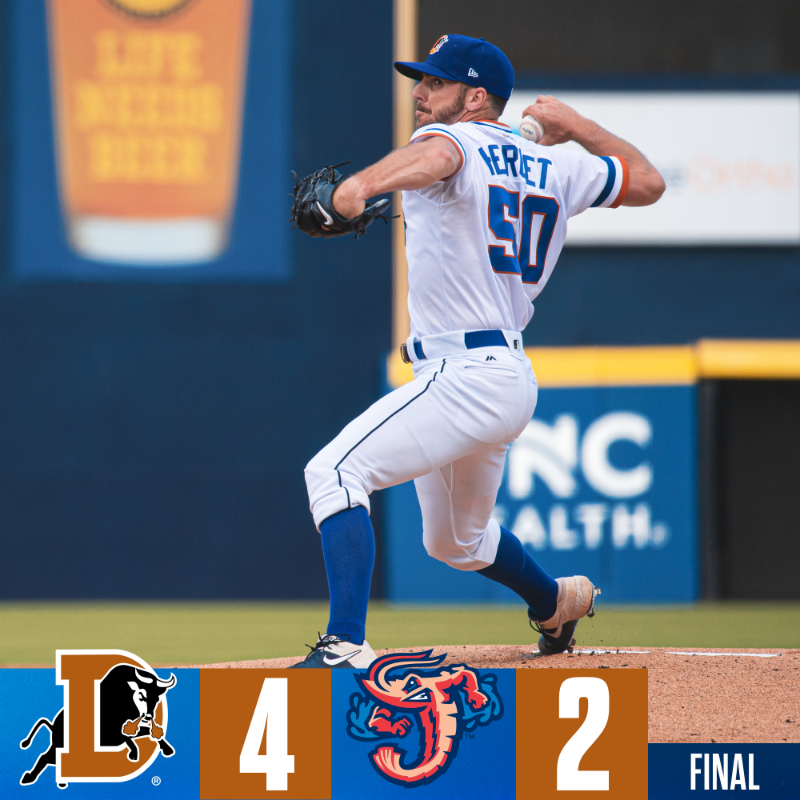 DurhamBulls's tweet photo. Wander Franco recorded 2 hits as part of his MLB Rehab Assignment with Durham, while the Bulls bullpen combined for seven shutout frames in last night's 4-2 win in Jacksonville