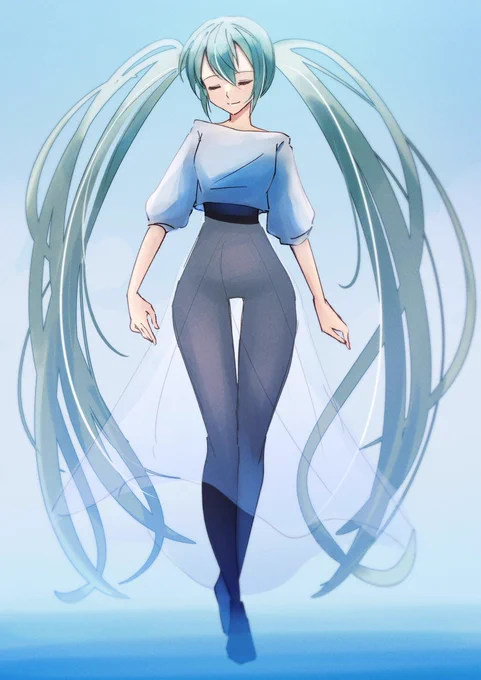 69日目#100日チャレンジ#イラスト#初音ミク 