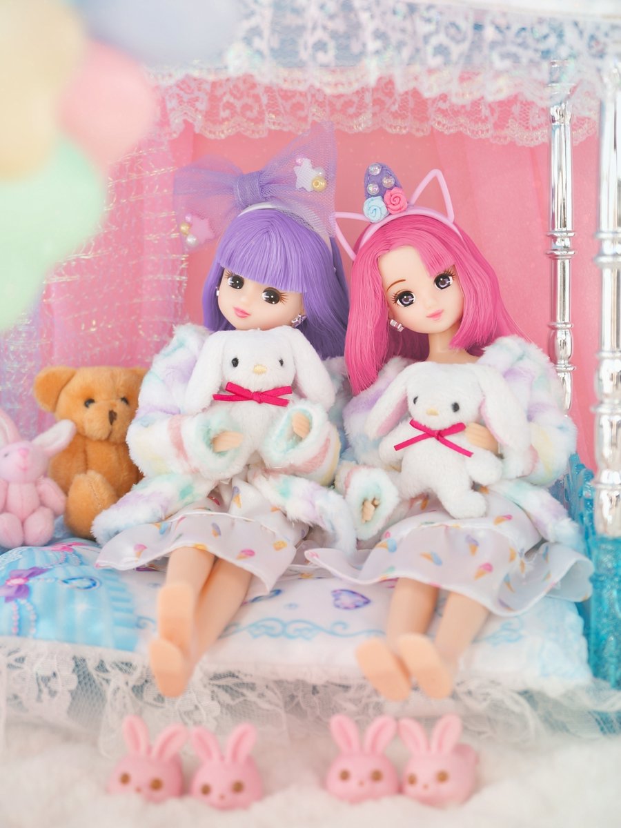 みさきちゃんとリカでパジャマを着て一緒にパーティー♪ かわいい