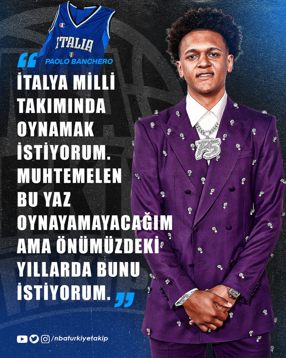 2022 NBA Draft'ında Orlando Magic tarafından 1. sıradan seçilen Paolo Banchero, İtalya milli takımı formasını giymek istediğini söyledi. 19 yaşındaki oyuncu Seattle, Amerika'da doğdu. Babası Mario Banchero İtalyan, annesi Rhonda Smith-Banchero ise Amerikalı bir siyahi.