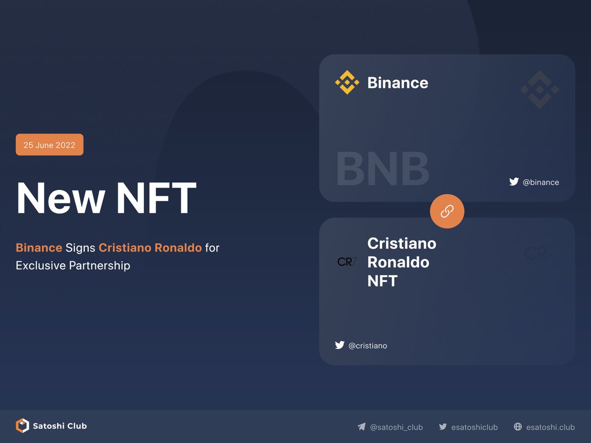 esatoshiclub's tweet photo. 🔥 @binance Signs @Cristiano for Exclusive Partnership

👉More information: https://t.co/Q0caAwzhrF

👉Follow @esatoshiclub

#BinanceNFT #Binance #CristianoRonaldo #CR7 #partnership #satoshiclub https://t.co/vQ8s3fSfvE