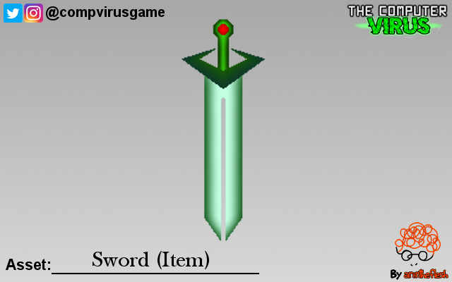 compvirusgame's tweet image. Concept Art: Swords!
Upon collecting a sword, you will gain access to the &apos;Sword Action&apos; ability.

When activated, you&apos;ll release projectiles that instantly destroys all firewalls &amp;amp; exterminators upon contact.
#GameDev #IndieDev #IndieGame #MobileGame #androidgame #IndieGameDev