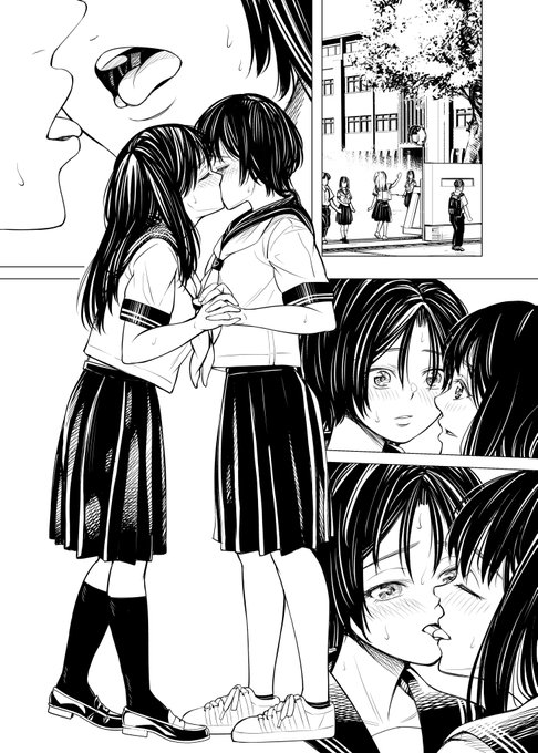 #創作百合 #百合の日 キスから始まる69で夢中になって知らず絞めちゃってる百合 