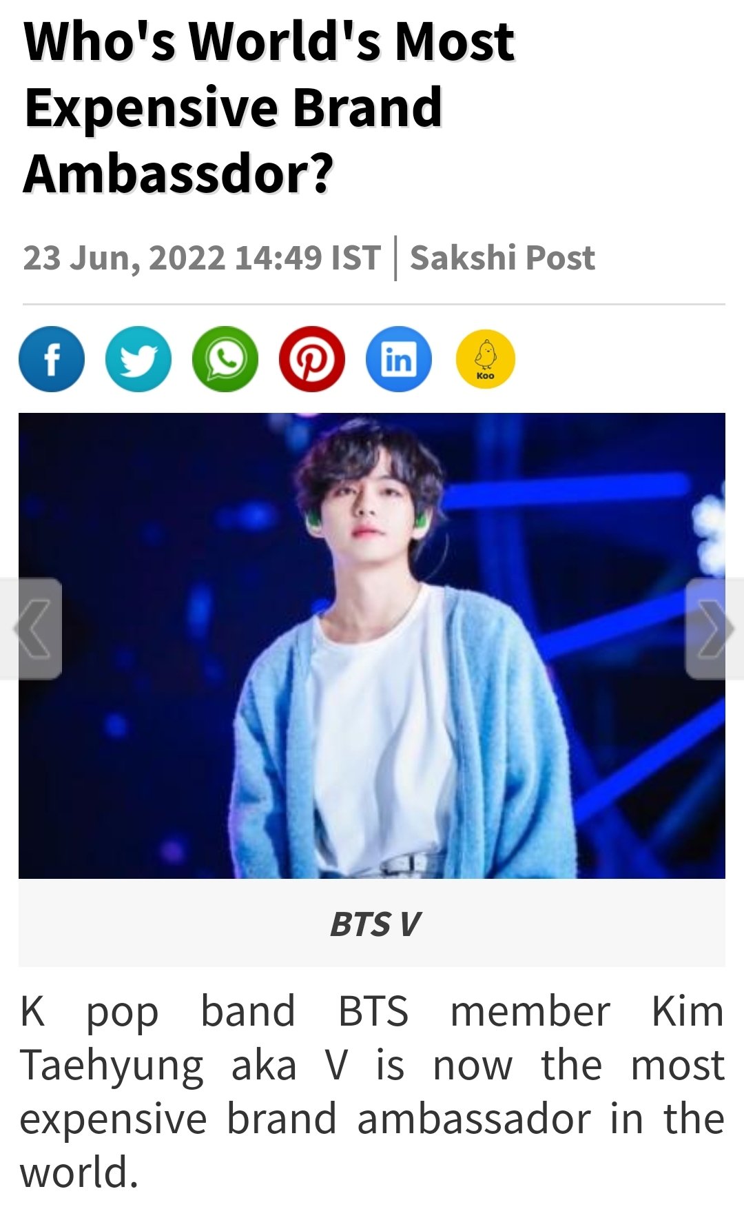 BTS V HOTRENDS on X: ⚡️Kim Taehyung “The Most Expensive Brand