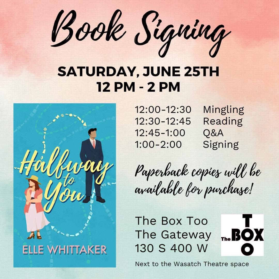 BoxWtc's tweet image. This is happening today!  Come support local actor and intimacy coordinator Elle (Liz) Whittaker and her new novel!  130 south 400 west at the Gateway!