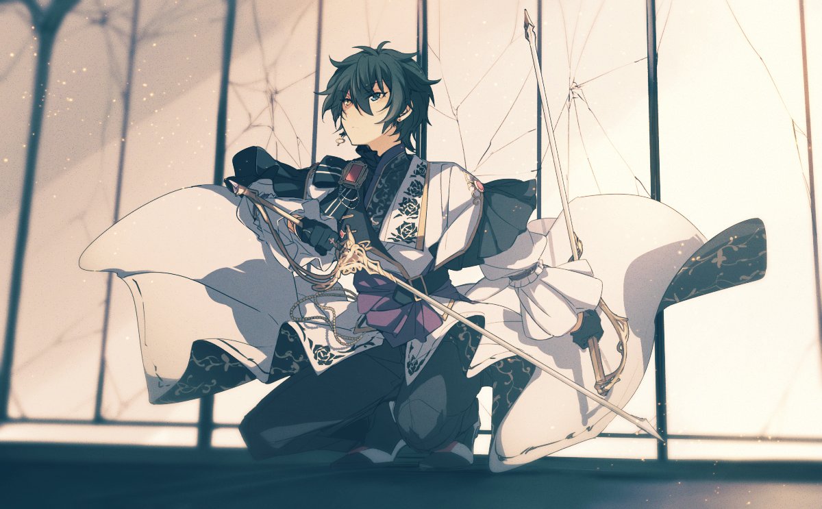 1boy weapon male focus sword solo holding holding weapon  illustration images