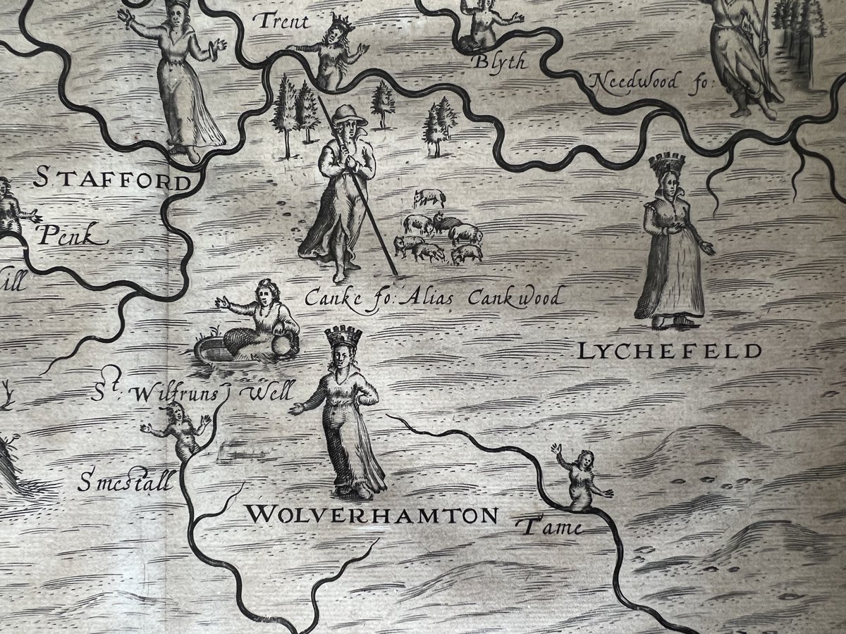 AnneLouiseAvery's tweet photo. I'm selling another wonderful rare map, a William Hole 1612 mythic map of "Staffordshyre &amp; Shropshyre". Dm for details &amp; price. Full information about the map &amp; its history here: https://t.co/zTzflJirik https://t.co/I8MNPBRGT0