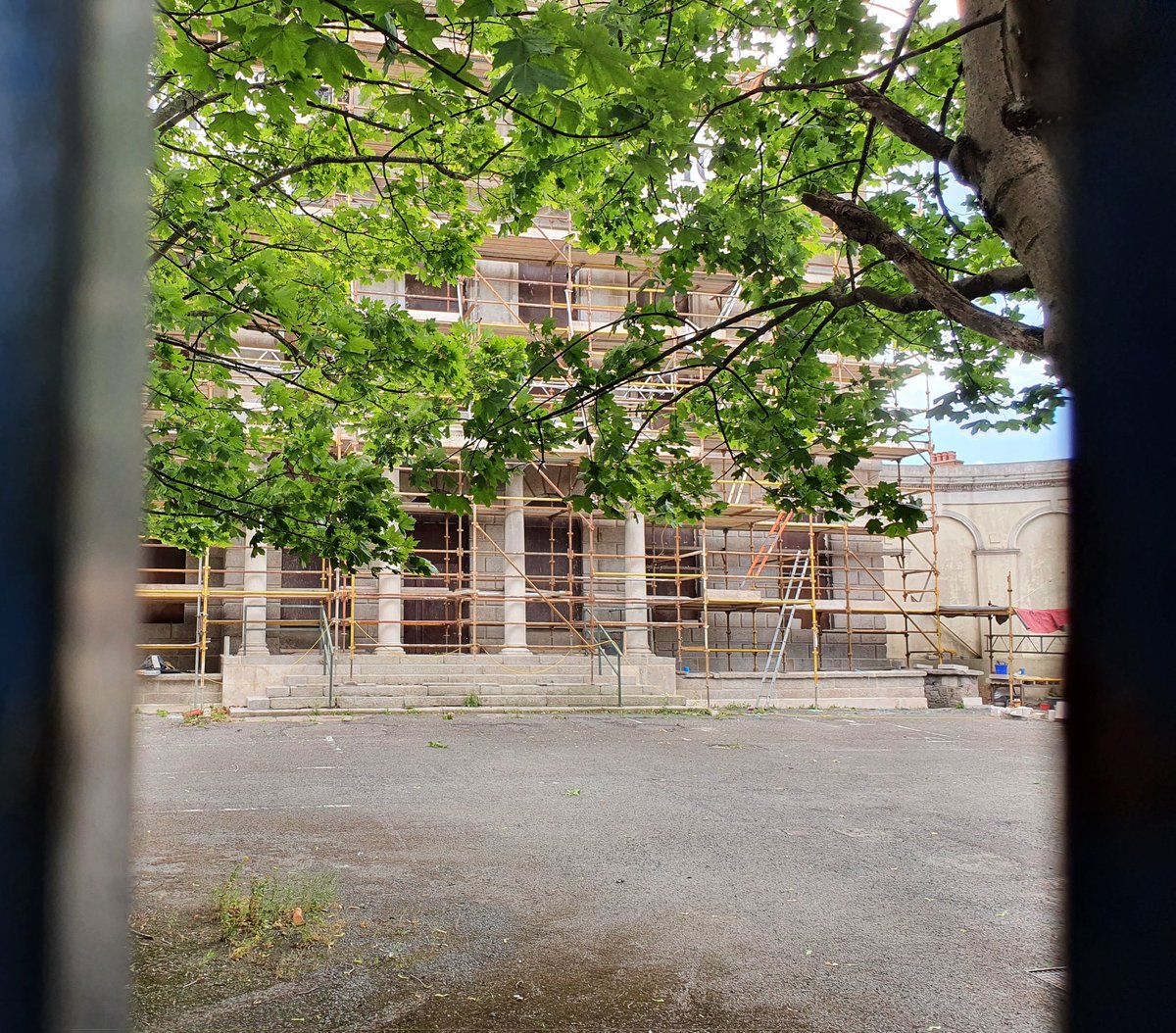 Finally! Good to see heritage works underway on Aldborough House, Portland Row