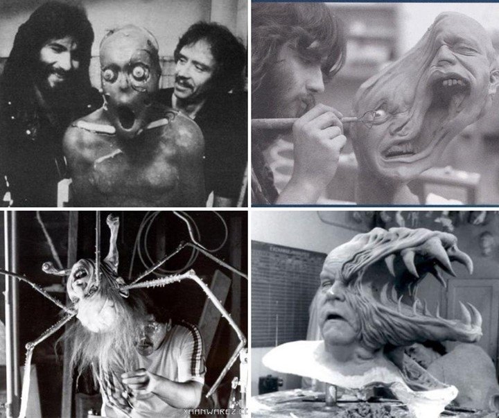 Make up FX wizard Rob Bottin with director John Carpenter working on his creations for THE THING released #OTD in 1982. #RobBottin #JohnCarpenter #TheThing