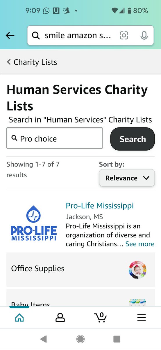 Lethologicainny's tweet photo. Hey @amazon @JeffBezos This is what comes up when I search for pro choice groups on Amazon Smile..a big list of anti choice groups. Put your money where your mouth is and support the women who buy all that shit from you. #RoeVsWade #KeepAbortionLegal https://t.co/tcXSfzSpb6