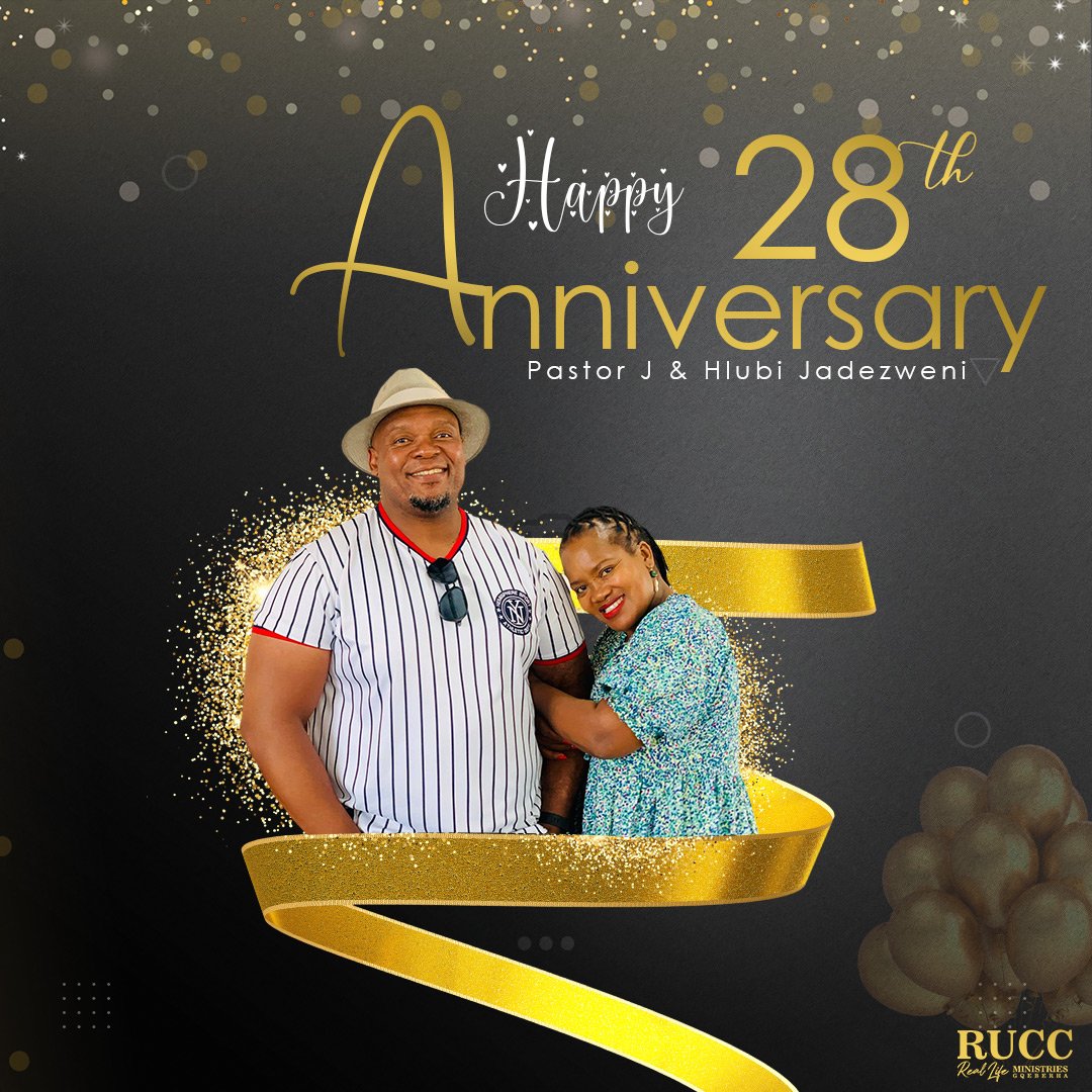ruccgqeberha's tweet photo. Happy 28 years of marriage to our pastors! May God grant you many more years π₯°β€
#28YearsOfMarriage #MarriageStillWorks #ToFindAndToKeep https://t.co/bLl6Udf9wy