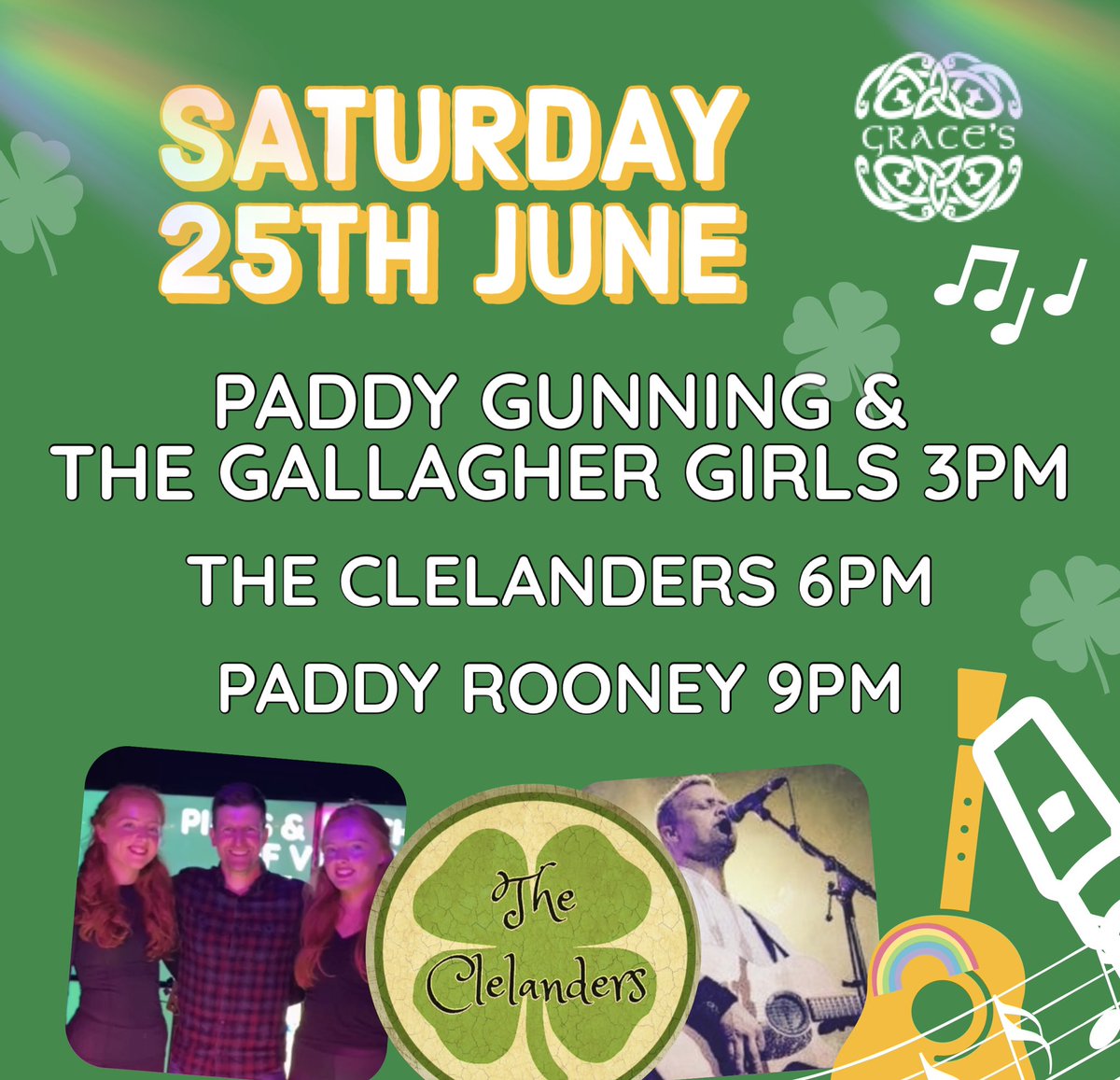 Happy Saturday & Happy Pride! What a line-up we have for you today… ☘️🏳️‍🌈 👯‍♀️🎤💚