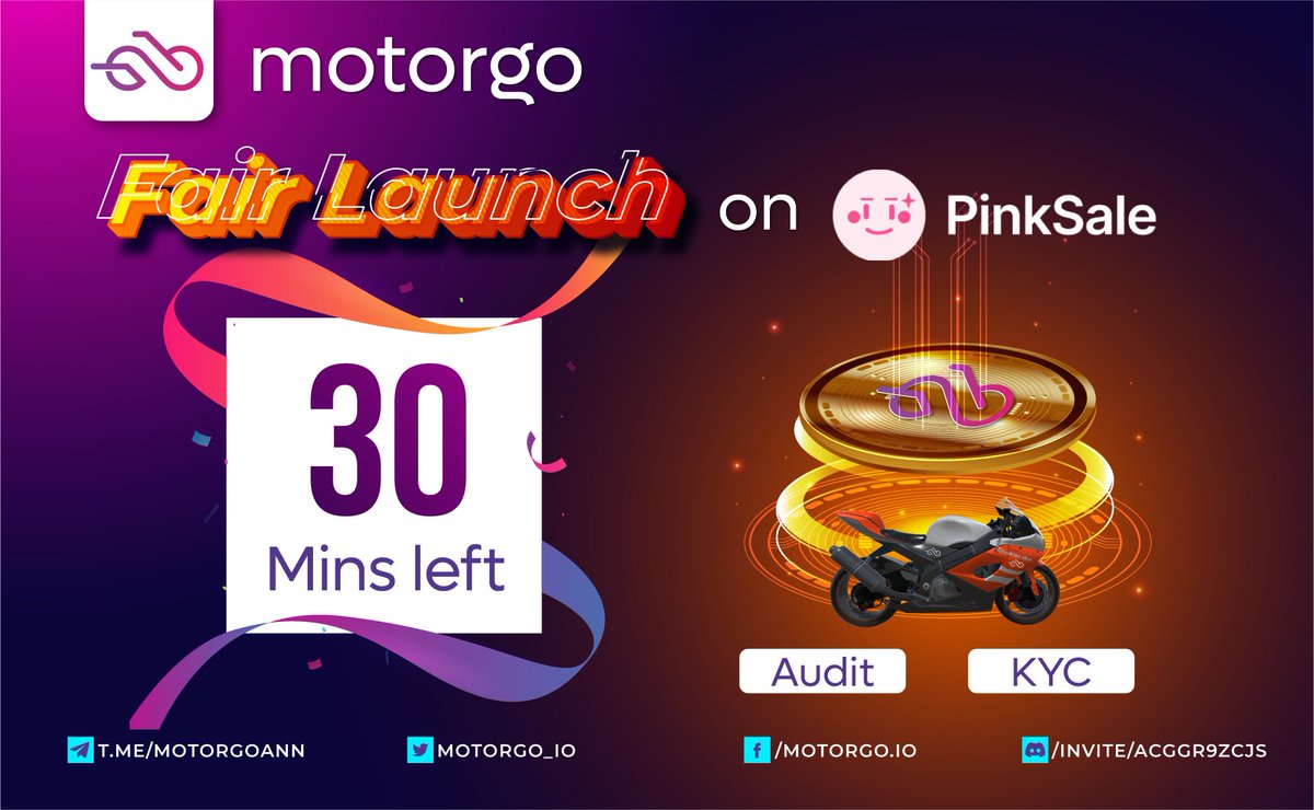 🌟30 MINS LEFT FOR THE BIG BOOM 🌟

✅ PinkSale Link: pinksale.finance/launchpad/0x22…
✅ Softcap: 200 BNB 
⏳Duration: 14:00 UTC June 25th - 14:00 UTC June 30th
✅ Pancake listing: 30 minutes after Fair Launch ends
✅ Contract: 0x3b6AbCe8DecF3d7C195f41Cb68078433406baD35