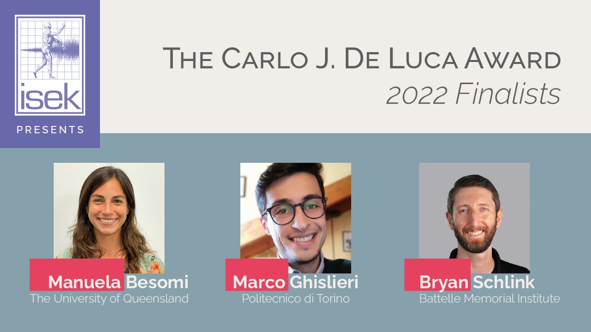 De Luca Foundation (@delucafdn) on Twitter photo Congratulations to <a href="/ISEKCongress/">ISEK</a> The Carlo J De Luca Award 2022 Finalists. We encourage #ISEK2022 attendees to join us at room 202 today at 10am while <a href="/ManuelaBesomi/">Manuela Besomi M.</a>, <a href="/MarcoGhislieri/">Marco GHISLIERI</a> and <a href="/BryanSchlink/">Bryan Schlink, PhD</a> present their work at the De Luca Symposium. Congratulations to <a href="/ISEKCongress/">ISEK</a> The Carlo J De Luca Award 2022 Finalists. We encourage #ISEK2022 attendees to join us at room 202 today at 10am while <a href="/ManuelaBesomi/">Manuela Besomi M.</a>, <a href="/MarcoGhislieri/">Marco GHISLIERI</a> and <a href="/BryanSchlink/">Bryan Schlink, PhD</a> present their work at the De Luca Symposium.