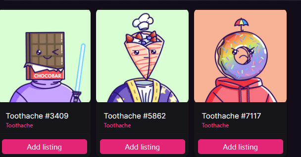 Cryptoenthuse2's tweet photo. @ToothacheNft Yesssirrrr
Picked up these three https://t.co/0iEHVfjlnT